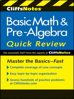 CliffsNotes Basic Math and Pre-Algebra Quick Review - ebook